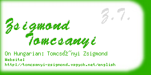 zsigmond tomcsanyi business card